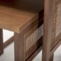69901 - Grier Set of 2 Medium Brown Solid Wood w/ Cane Nesting Accent Tables