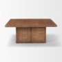 69903 - Grier  42" Square Medium Brown Solid Wood w/ Cane Coffee Table