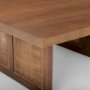 69903 - Grier  42" Square Medium Brown Solid Wood w/ Cane Coffee Table