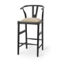 70194 - Trixie Black Wood Frame w/ Dark Taupe Fabric Seat Bar Stool