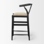 70194 - Trixie Black Wood Frame w/ Dark Taupe Fabric Seat Bar Stool