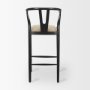 70194 - Trixie Black Wood Frame w/ Dark Taupe Fabric Seat Bar Stool