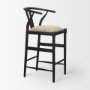70194 - Trixie Black Wood Frame w/ Dark Taupe Fabric Seat Bar Stool