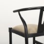 70194 - Trixie Black Wood Frame w/ Dark Taupe Fabric Seat Bar Stool