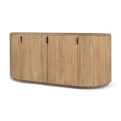 69884 - Terra Light Brown Wood Fluted Sideboard