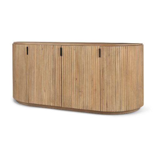 69884 - Terra Light Brown Wood Fluted Sideboard