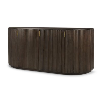 69883 - Terra 72L x 18W x 32H Dark Brown Wood Fluted Sideboard