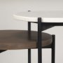 70170 - Larkin Marble & Dark Brown Wood Tabletop Nesting End/Side Tables