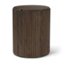 69881 - Terra 18L x 18W x 22H Dark Brown Wood Fluted Round Side Table
