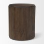 69881 - Terra 18L x 18W x 22H Dark Brown Wood Fluted Round Side Table