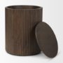 69881 - Terra 18L x 18W x 22H Dark Brown Wood Fluted Round Side Table
