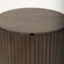 69881 - Terra 18L x 18W x 22H Dark Brown Wood Fluted Round Side Table