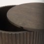 69881 - Terra 18L x 18W x 22H Dark Brown Wood Fluted Round Side Table