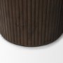 69881 - Terra 18L x 18W x 22H Dark Brown Wood Fluted Round Side Table