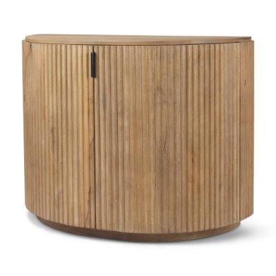 69879 - Terra Fluted Light Brown Wood 2-Door Accent Cabinet