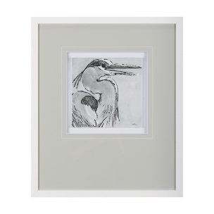 Bird Portrait Sketch I by Mercana Studio Hand Embellished Framed Art Print Matted under Glass