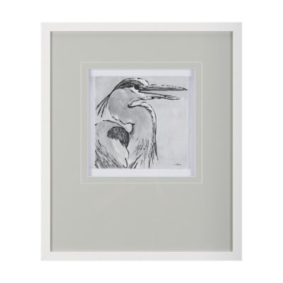 14845 - Bird Portrait Sketch I by Mercana Studio Hand Embellished Framed Art Print Matted under Glass