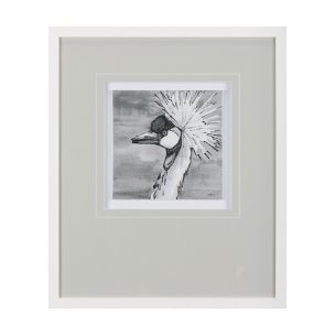 Bird Portrait Sketch II by Mercana Studio Hand Embellished Framed Art Print Matted under Glass