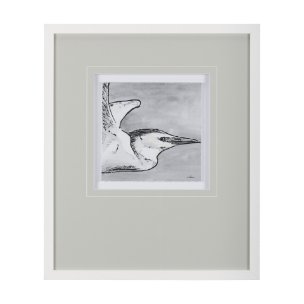 Bird Portrait Sketch III by Mercana Studio Hand Embellished Framed Art Print Matted under Glass