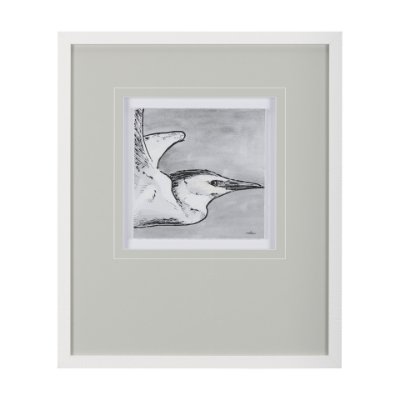 14847 - Bird Portrait Sketch III by Mercana Studio Hand Embellished Framed Art Print Matted under Glass