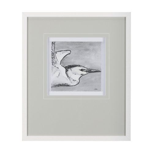14847 - Bird Portrait Sketch III by Mercana Studio Hand Embellished Framed Art Print Matted under Glass