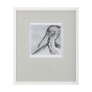Bird Portrait Sketch IV by Mercana Studio Hand Embellished Framed Art Print Matted under Glass