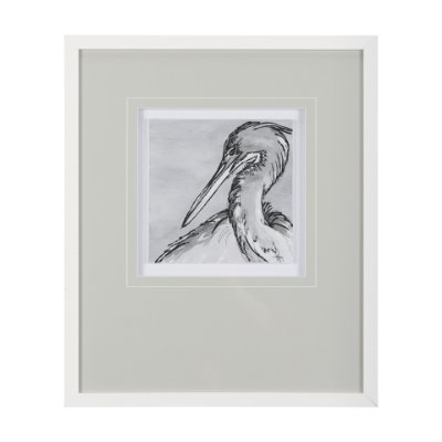 14848 - Bird Portrait Sketch IV by Mercana Studio Hand Embellished Framed Art Print Matted under Glass
