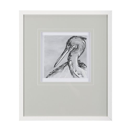 14848 - Bird Portrait Sketch IV by Mercana Studio Hand Embellished Framed Art Print Matted under Glass