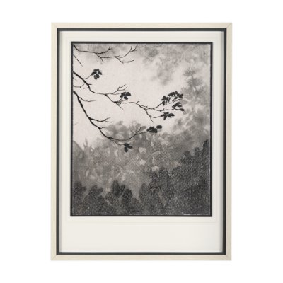 14873 - Leafy Shade I by Mercana Studio a Hand Embellished Textured Framed Art Print Matted under Glass