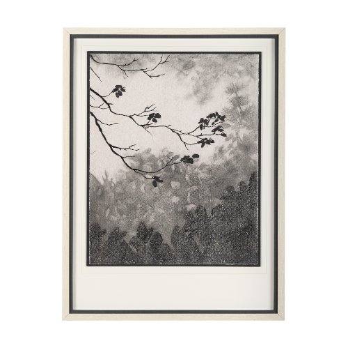 14873 - Leafy Shade I by Mercana Studio a Hand Embellished Textured Framed Art Print Matted under Glass
