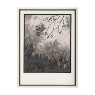 Leafy Shade II by Mercana Studio a Hand Embellished Textured Framed Art Print Matted under Glass