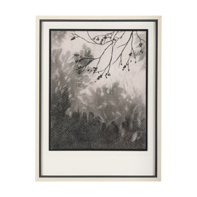 14874 - Leafy Shade II by Mercana Studio a Hand Embellished Textured Framed Art Print Matted under Glass