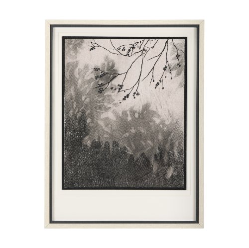 14874 - Leafy Shade II by Mercana Studio a Hand Embellished Textured Framed Art Print Matted under Glass