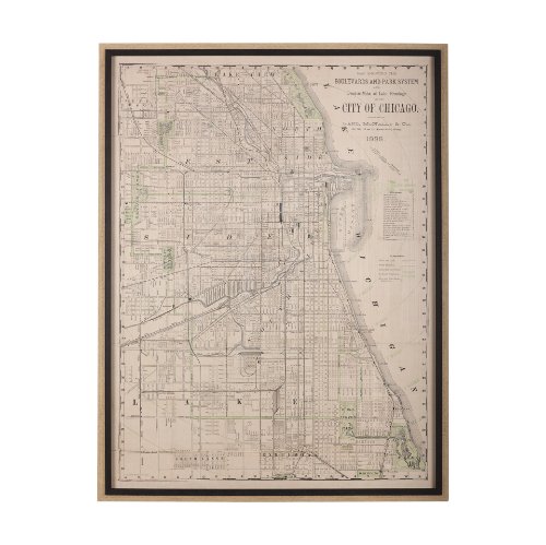 14880 - City of Chicago by Mercana Studio a Hand Embellished Textured Framed Art Print