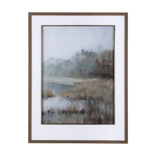 14882 - Misty day II by Mercana Studio a Hand Embellished Textured Framed Art Print Matted under Glass