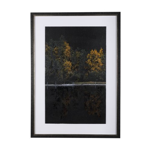 14884 - Water's Reflection-L by Chad Mackay a Hand Embellished Textured Framed Art Print Matted under Glass