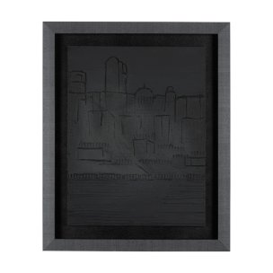 Shadow of the City I by Mercana Studio Hand Embellished Textured Framed Art Print Matted under Glass