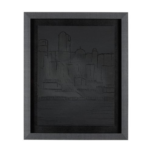 14888 - Shadow of the City I by Mercana Studio Hand Embellished Textured Framed Art Print Matted under Glass