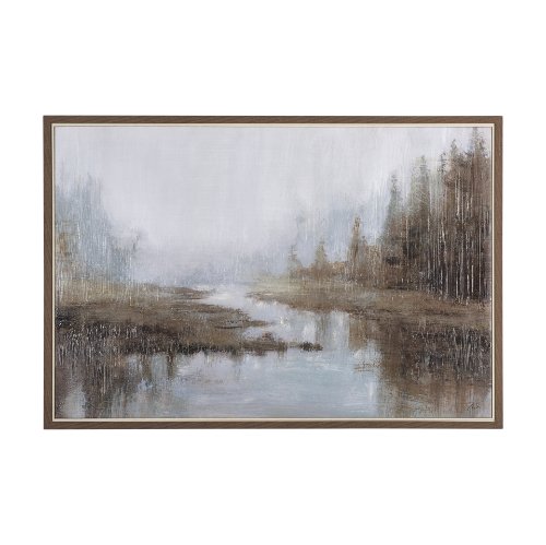 102560-FL - Morning Mist by Mercana Studio a Hand Embellished Textured Framed Canvas