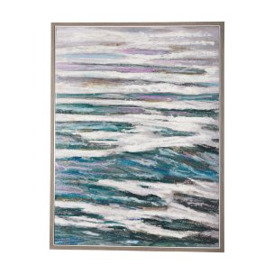 Sunshine Glare on The Waves II by Mercana Studio a Hand Embellished Textured Framed Canvas