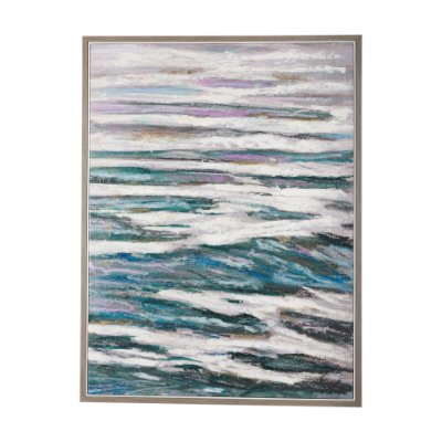 102577-FL - Sunshine Glare on The Waves II by Mercana Studio a Hand Embellished Textured Framed Canvas
