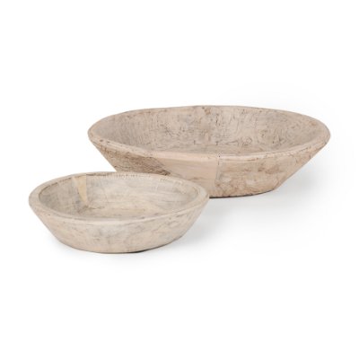 70147 - Nikita Set of 2 Large Light-Wash Reclaimed Wood Bowls