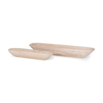 70148 - Athena Set of 2 Extra Large  Light-Wash Reclaimed Wood Trays