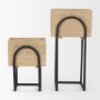 70156 - Jadine Set of 2  Beige Wood w/ Black Metal Arch Frames