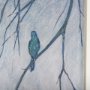 14867 - Bird Song I by Mercana Studio a Hand Embellished Textured Framed Art Print Matted under Glass