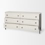 69974 - Savannah White Fir Veneer w/ Gray Metal 6-Drawer Sideboard