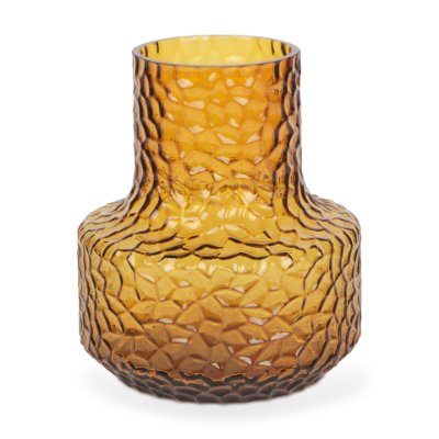 70366 - Jolene 7" Amber Waterglass Glass Vase