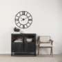 69657 - Stoke 30" Round Black Iron Wall Clock