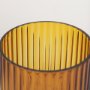 70362 - Dawn 8" Ribbed Amber Glass Vase