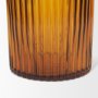 70362 - Dawn 8" Ribbed Amber Glass Vase